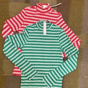 PINK Victoria's Secret 2025 Ribbed Mock Turtleneck Bundle of 2 Christmas Small